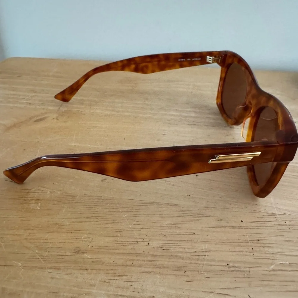 Bottega Veneta Brown Rectangular Sunglasses